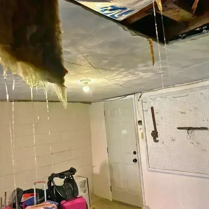 Before and after water damage restoration in Hancock County, IL